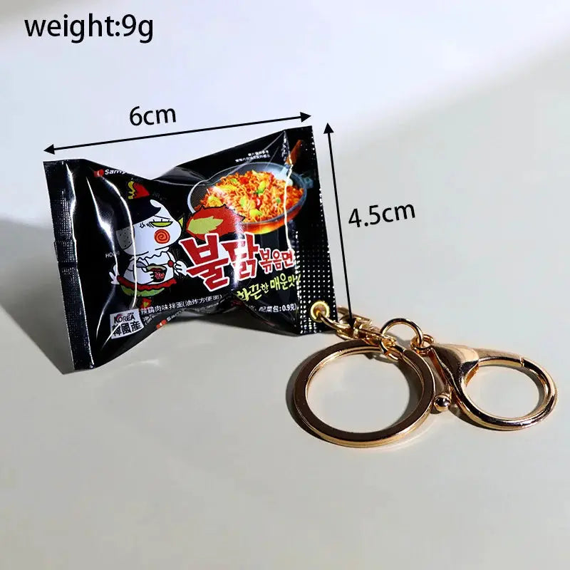 Simulation Instant Noodles Keychain Pendant For Bags Keys And Phones Cute Mini Snack Accessory Great New Year Gift