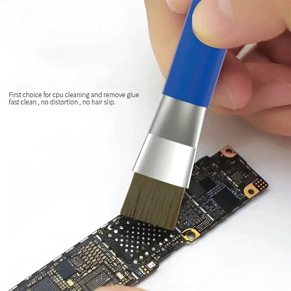 Safe Double Ended Brush for Circuit Board Repair and Cleaning of Mobile Phone and Computer Motherboards