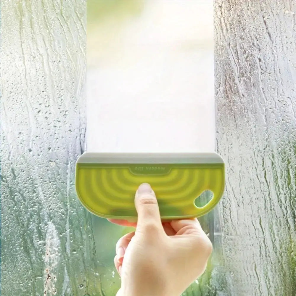 Non-Scratch Soft Silicone Handy Squeegee by Simples Market, green, for windows and glass surfaces.