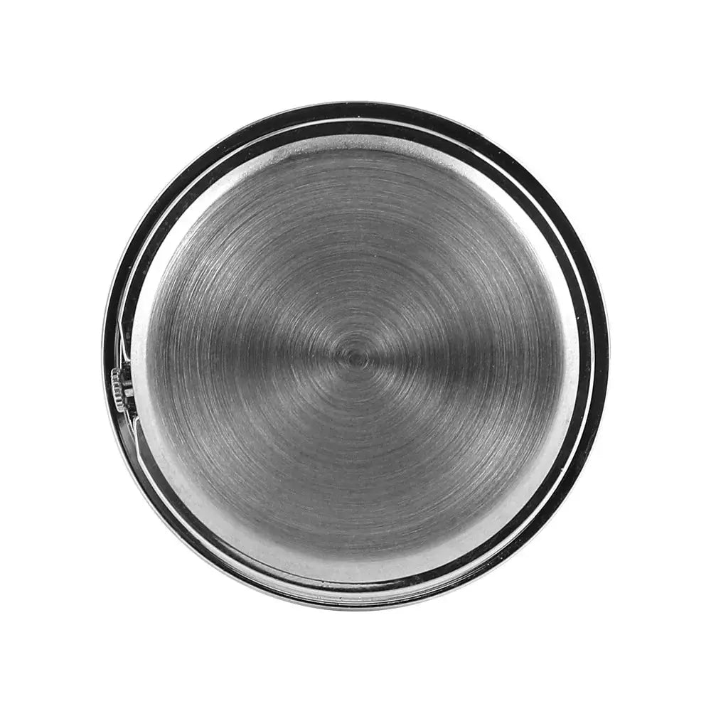 Car clock disk, circular brushed stainless steel surface