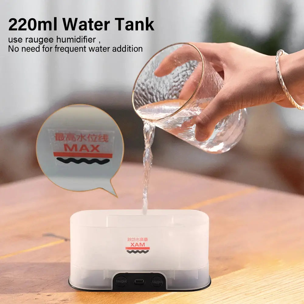 Aroma Humidifier Flame Essential Oils Diffuser For Home Bedroom Mini Air Fragrance Diffuser With LED Night Light