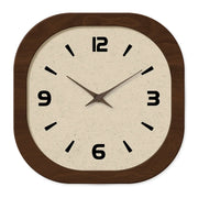 French-style retro wooden wall clock with a cream textured dial and bold black numerals