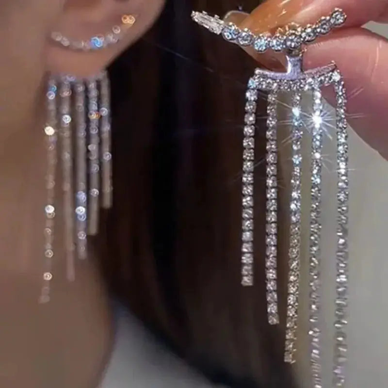 Y2K Irregular Liquid Earrings for Women Silver Geometric Clip Earrings Hip Hop Punk Fashion 2024 Trendy Party Jewelry