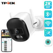 2K 3MP WiFi outdoor bullet camera IP66 with dual antennas and TP-TEK logo