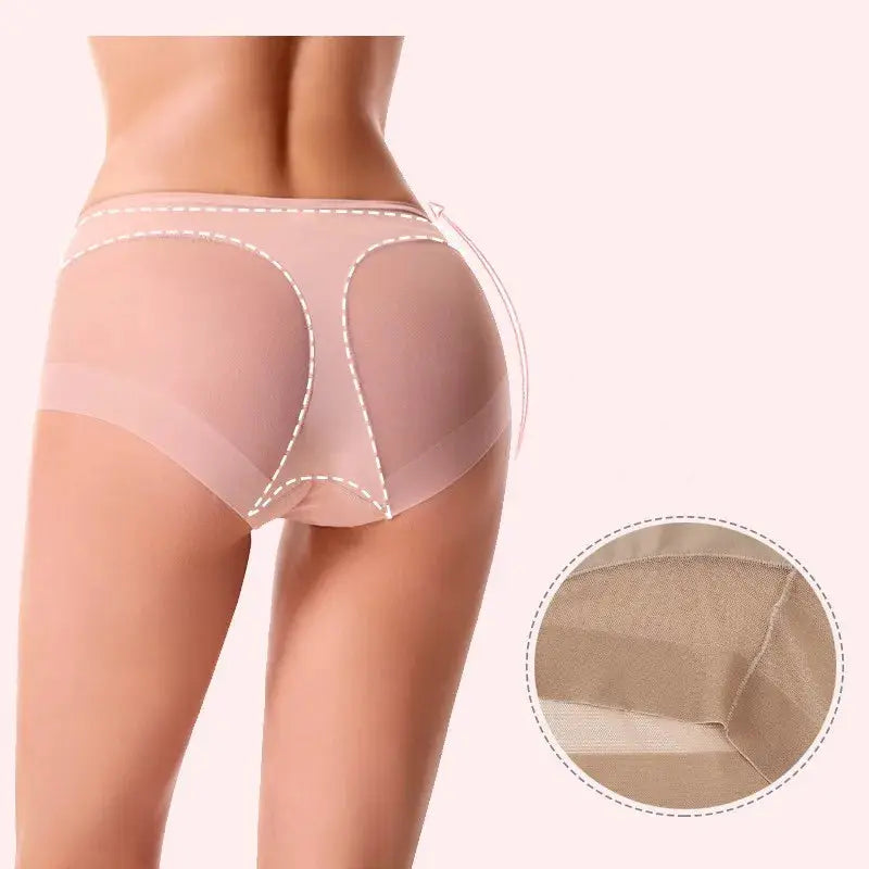 2-pack mid-rise mesh-panel shaping briefs for women, tummy-control panties, pale pink, Simples Market