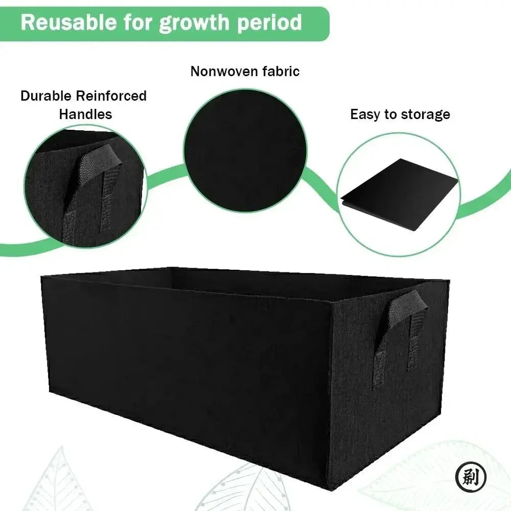 Square Felt Growing Bucket Grow Bag for Vegetables and Plants Non Woven Felt Garden Bag Multi Functional