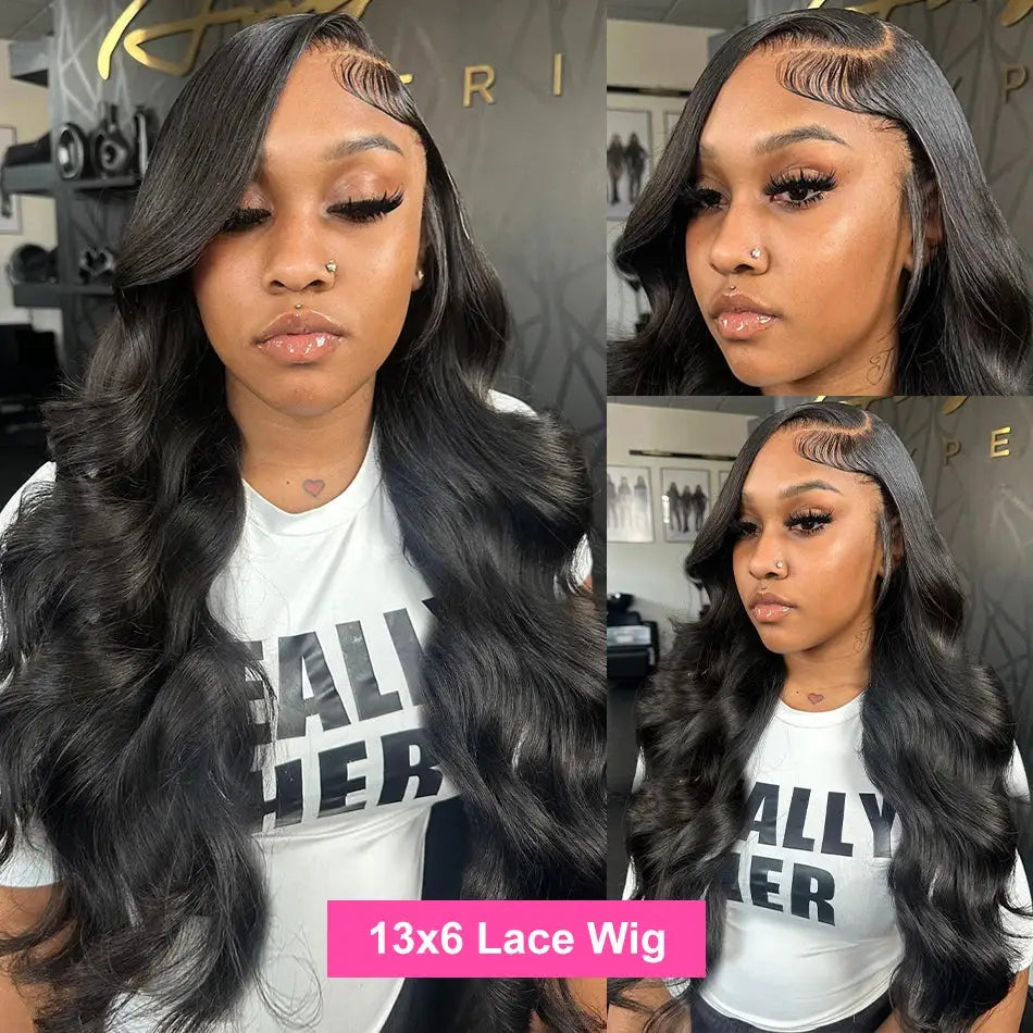 MyLockMe Body Wave Human Hair Lace Front Wig 30 32 34 Inch 13x6 13x4 Transparent Swiss Lace Glueless 5x5 6x4 Avg Size