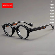Klassnum Vintage Reading Glasses For Men Small Round Magnifying Lens With Multi Diopter Presbyopia Options 0 To 4.0