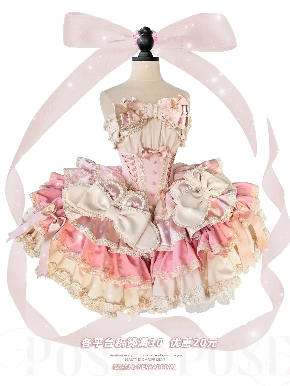 Girls Birthday Lolita Dress Tube Top Satin Bowknot Pettiskirt Mini