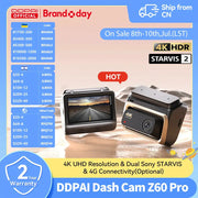 DDPAI Z60 Pro 4K dash cam with front GPS, dual Sony sensors, WiFi, ADAS and night vision