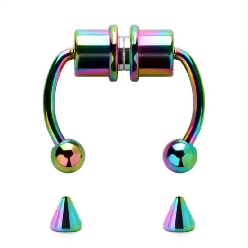 Magnetic Horseshoe Nose Rings 316L Stainless Steel Faux Septum Clip On Hoop Piercing Gift For Women