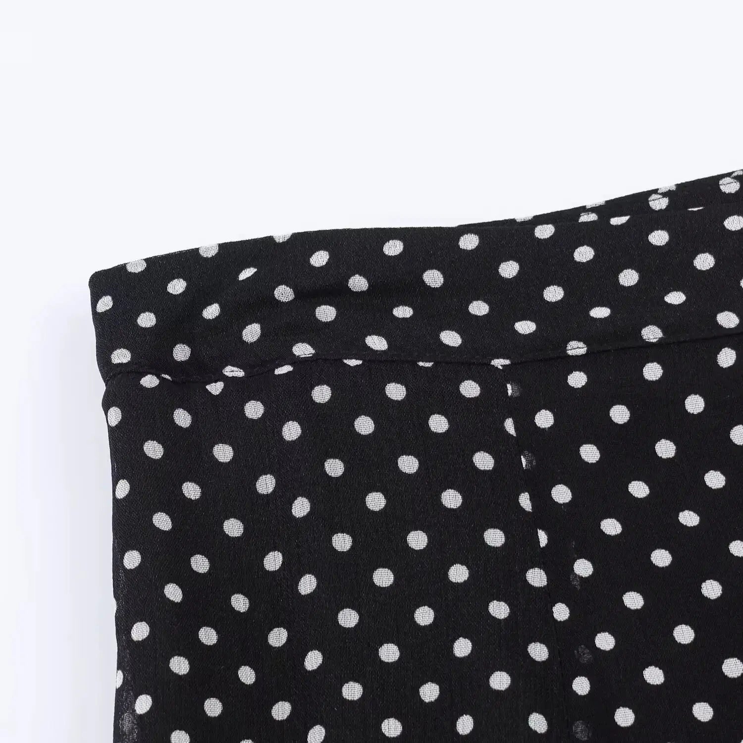 Polka Dot Two Piece Outfits For Women Bow Tie Blouse And Midi Skirt