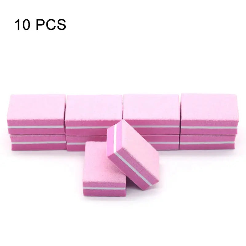 ElegantNail Pink Four Sided Cushioned Nail Buffer For Shaping Smoothing And Polishing Natural And Acrylic Nails