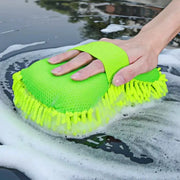 AutoGlow Microfiber Car Washer Sponge Ergonomic Glove Design For Scratch Free Detailing