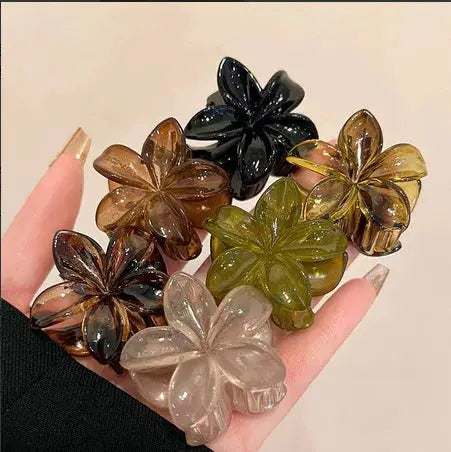 VivaCharm Colorful Transparent Flower Hair Claw Clips Six Pieces For Thick And Thin Hair Secure And Stylish