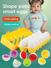 6 Pcs Baby Smart Eggs Montessori Educational Toys For Children Color Shape Matching Recognize Toddler Learning