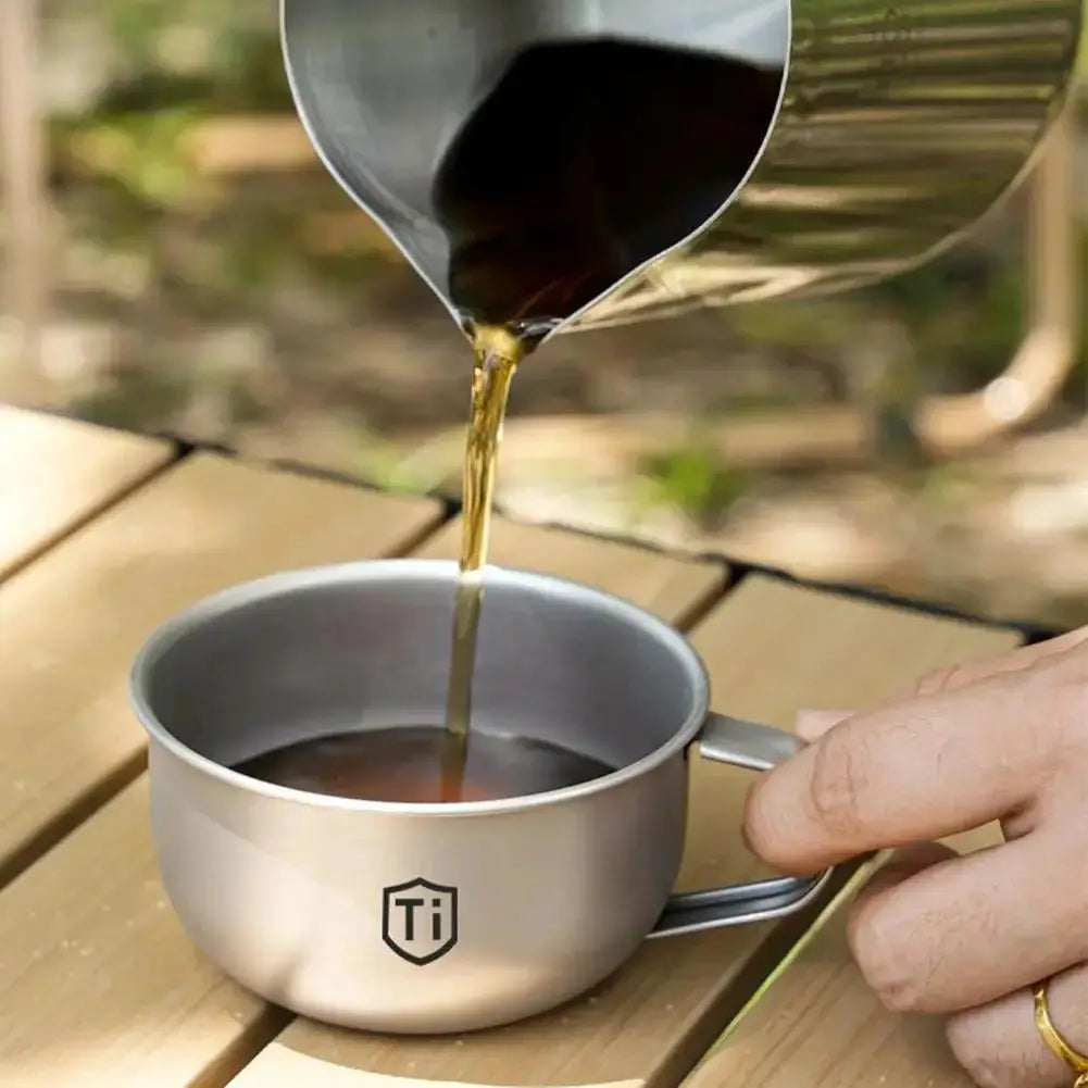 Mini Camping Water Cup Titanium Alloy Portable Tea Coffee Cup For Outdoor Kitchen And Mountaineering 80ml 220ml Capacity