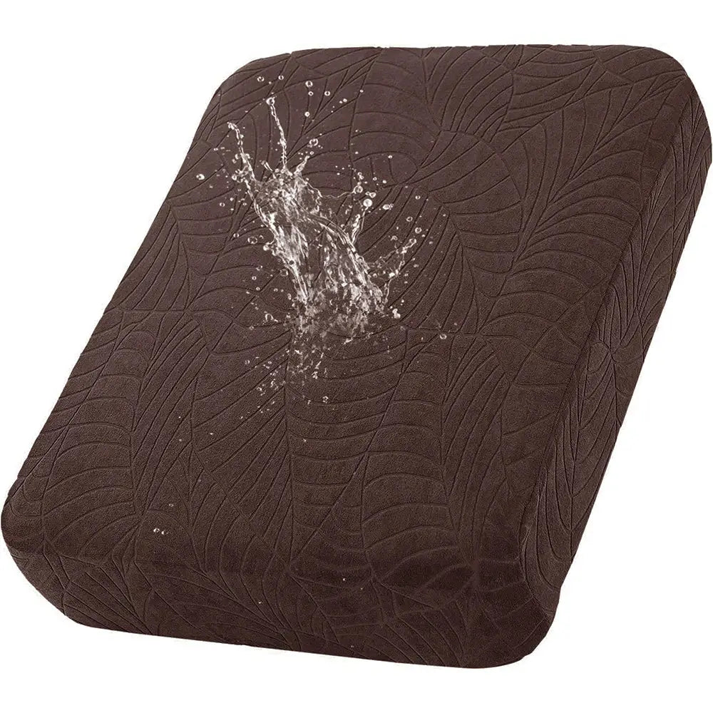 Sofa cushion cover by Simples Market; brown waterproof stretch jacquard fabric, removable protector for chaise lounge