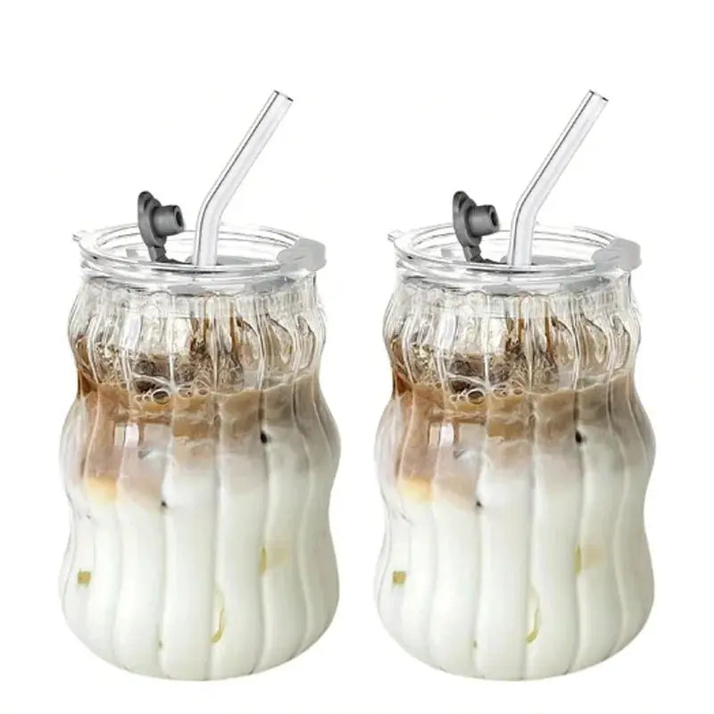INS Style Glass Cup Set 2 4 6 Pieces Heat Resistant Tumbler Drinkware Transparent For Tea Coffee Milk Water