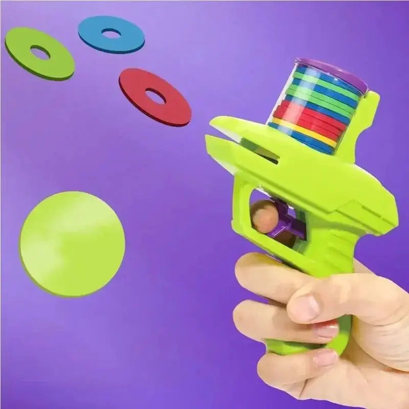 Mini Carrot Flying Disc Launcher Toy Gun For Outdoor Battle Games Safe Soft Bullet Fun For Multi Person Play