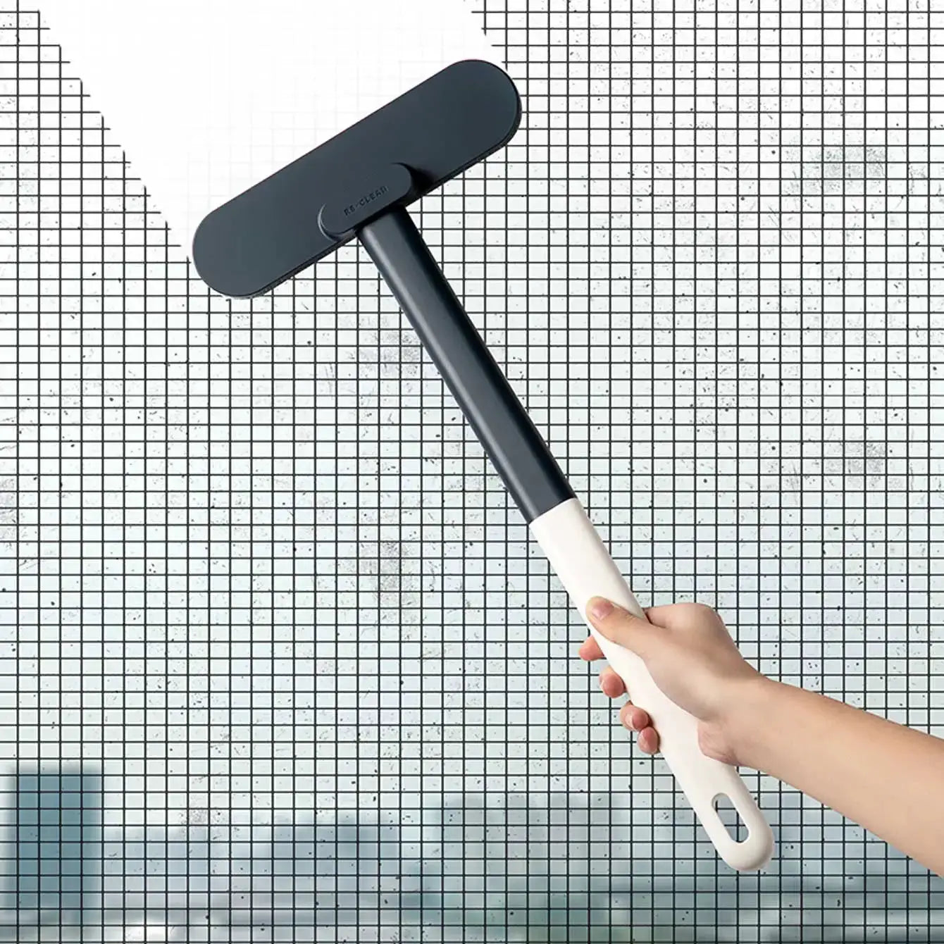 GleamGuard Multifunction Long Handled Window Brush Wet And Dry Dual Use For Windows Sofas Walls And Pet Hair Cleaning