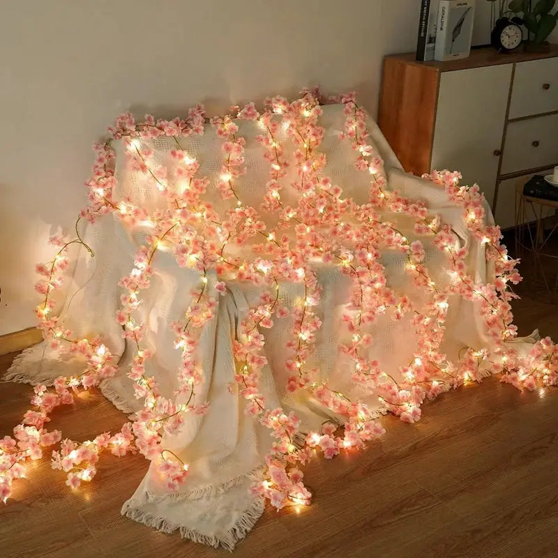 180cm Artificial Sakura Flowers Vine Wedding Decoration Garden Arch Home Room Decor Party Bridal Silk Outdoor Ornament