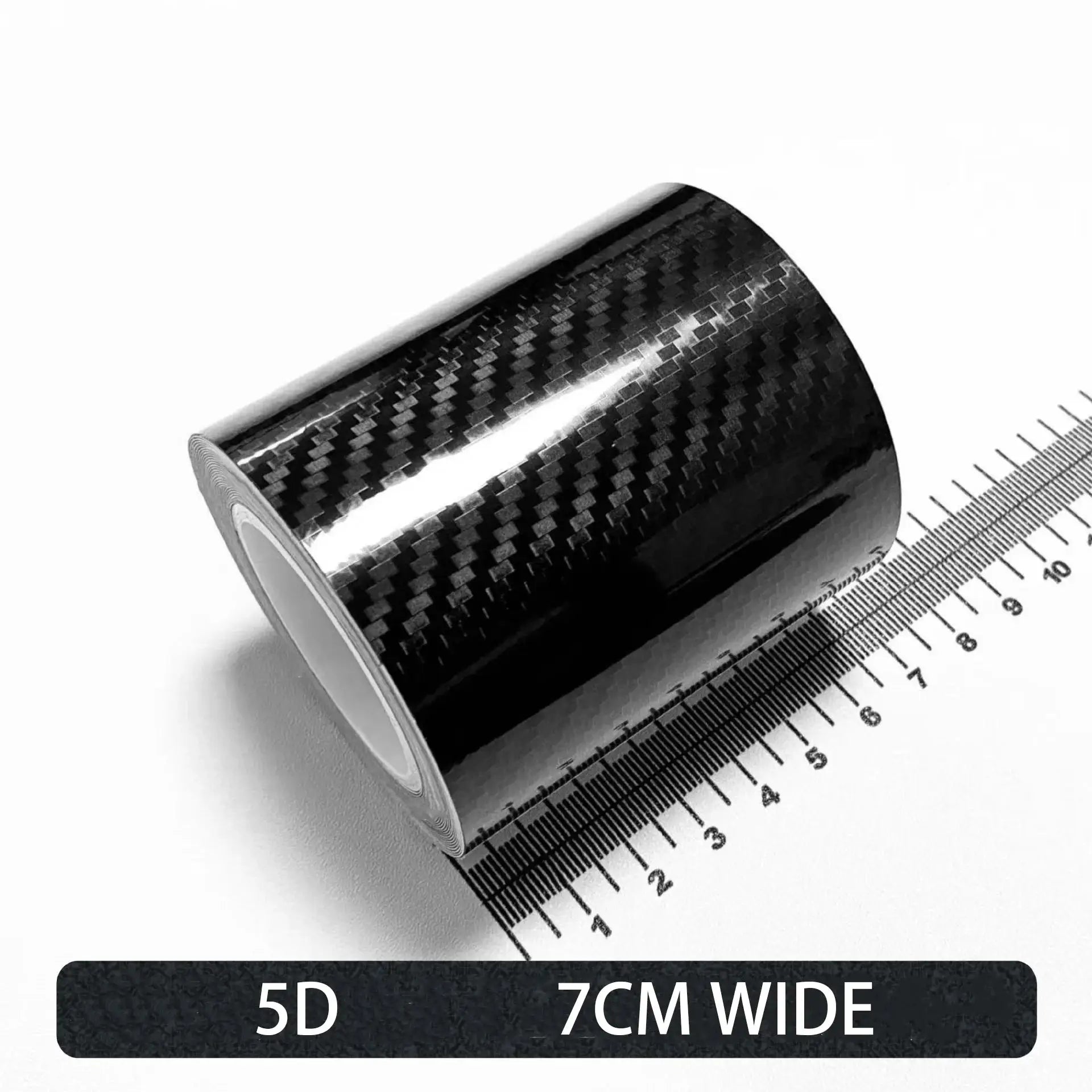 Carbon fiber automotive adhesive tape roll by Simples Market, matte black, 5D, 7 cm wide
