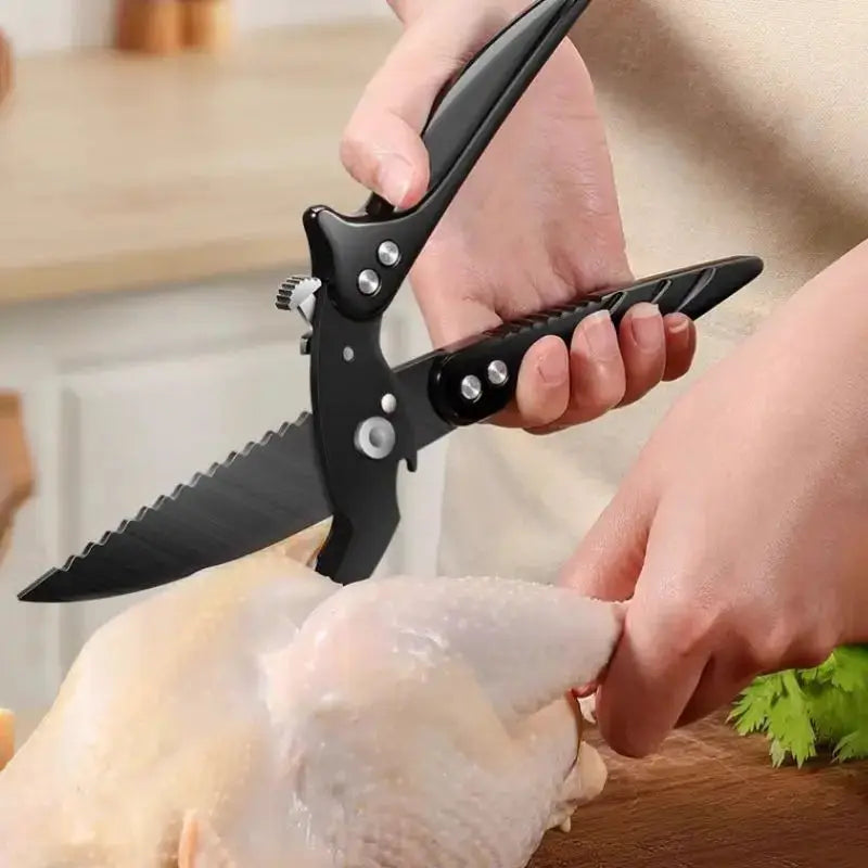 Brand Kitchen Scissors Black Titanium Stainless Steel Heavy Duty Bone Cutting Shears For Chicken Duck Goose
