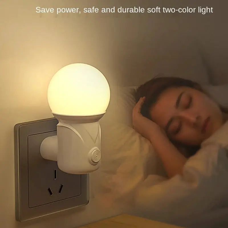 LED night light by Simples Market with EU/US plug, two-color dimmable lamp for nursery