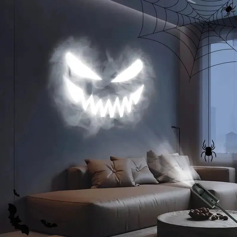 Simples Market Halloween USB projector skull night light with 360° rotating pattern, white glow