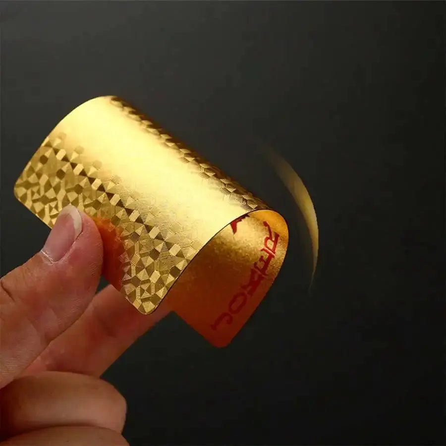 Golden Color Waterproof Playing Cards Set For Poker Nights And Magic Tricks Gift Collection