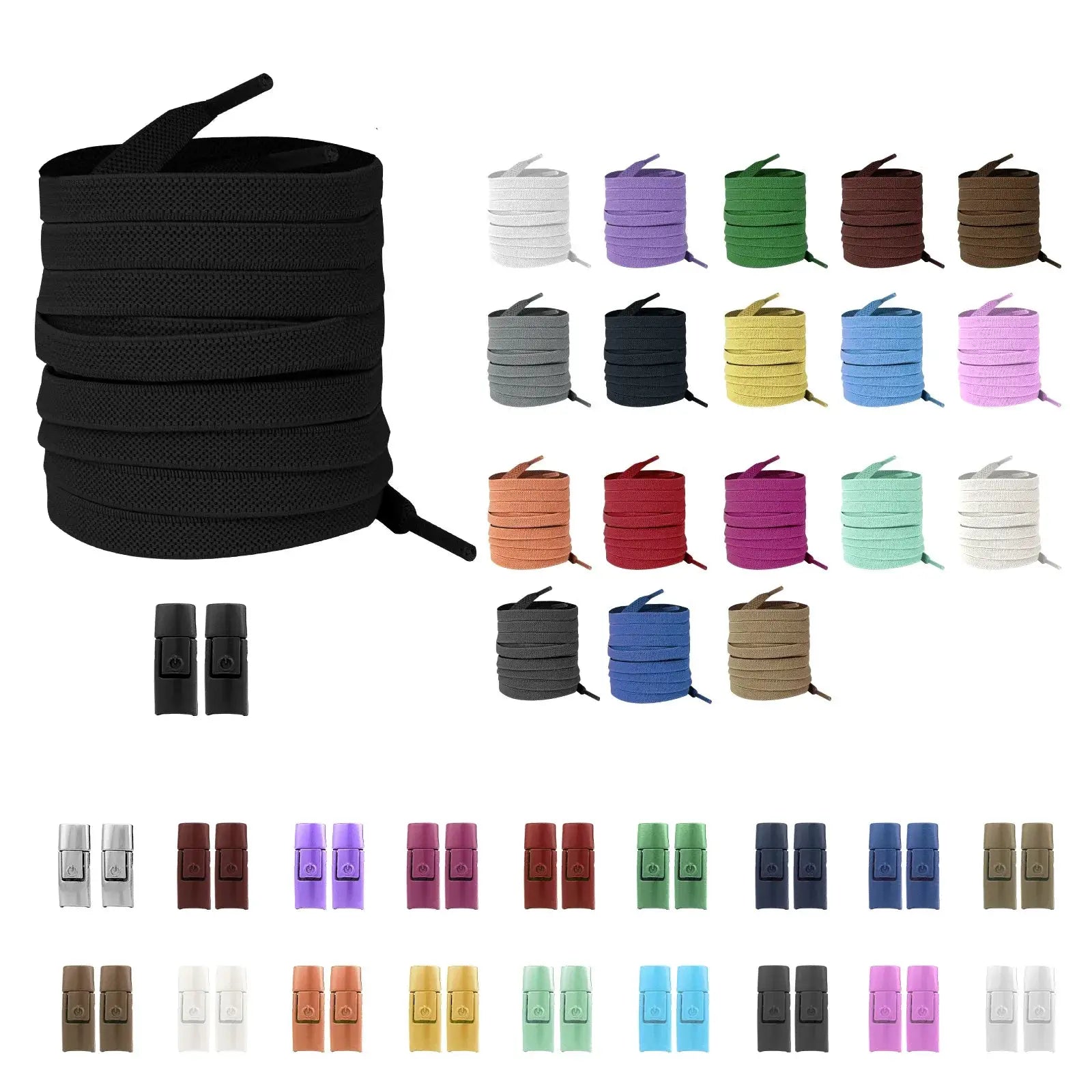 Elastic No Tie Shoelaces Press Lock For Sneakers 8mm Widened Flat Laces For Kids And Adults