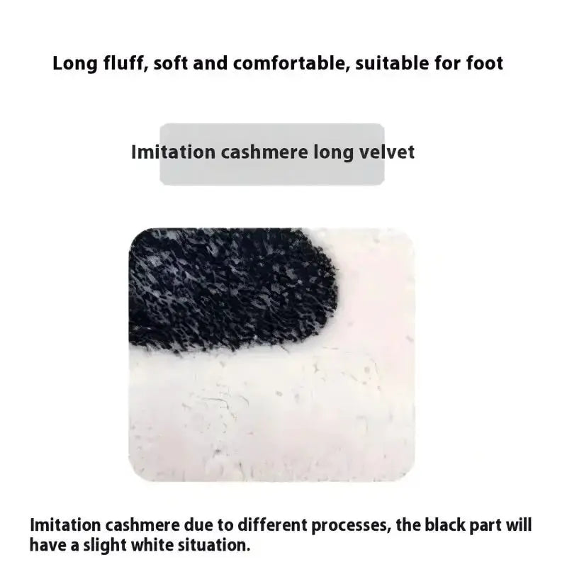 VIKAMA Cartoon-Style Rifle Design Carpet by Simples Market; black and white imitation cashmere velvet, soft bedside rug