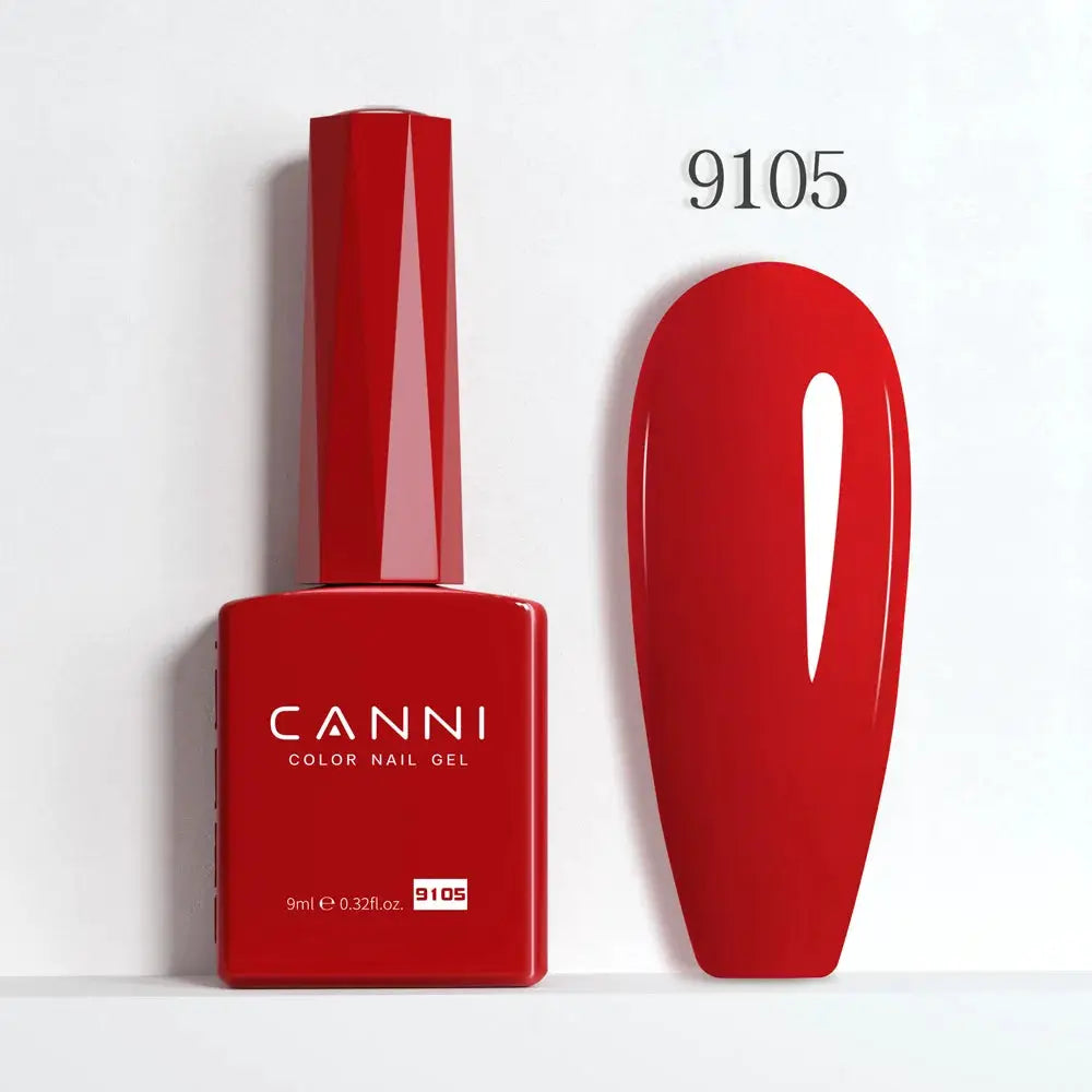 Canni Hema Free Nail Gel Polish Christmas Red Collection Semi Permanent 9ml Long Lasting Shine