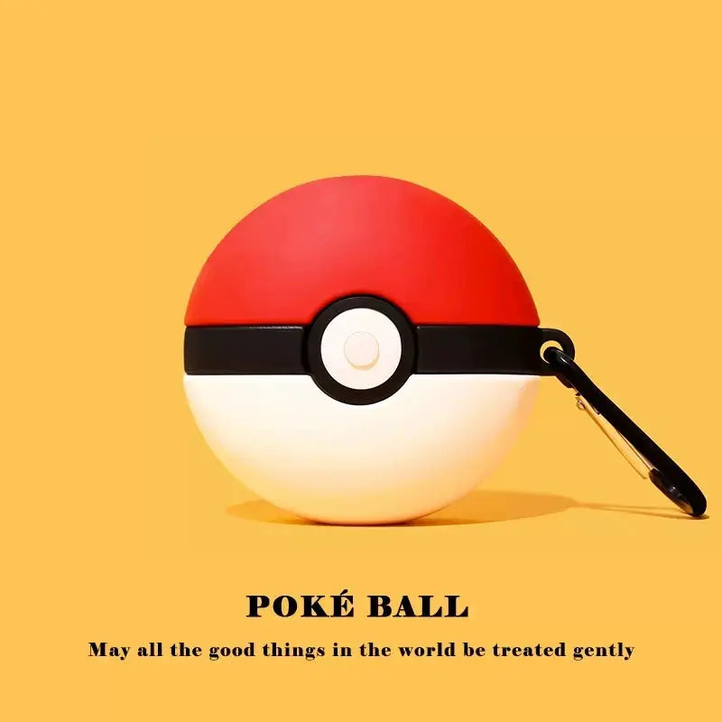 CartoonGuard Pokeball Silicone AirPods Case Fits AirPods 1 2 3 4 Pro Pro 2 Pro 3 Cute Cartoon Earphone Cover