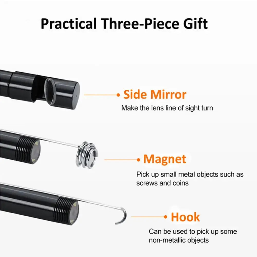 7.0mm Type C USB Endoscope Camera IP67 Waterproof 6 LEDs Flexible Borescope For Android Phone PC