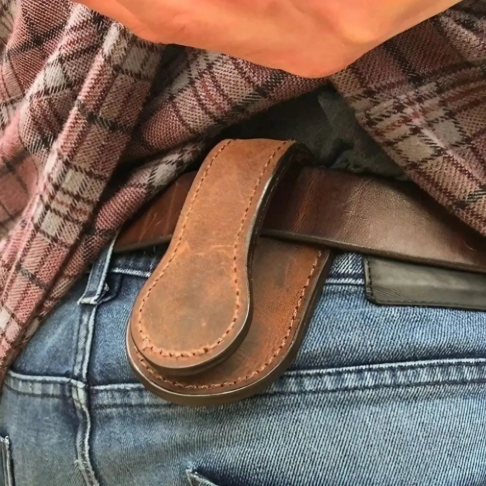 KISMIS vintage brown leather coin purse with belt loop, versatile outdoor multi-tool wallet