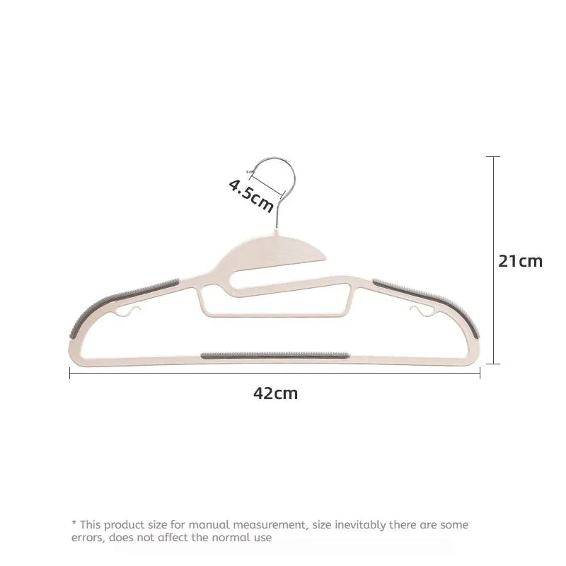 Simples Market 10-piece wet/dry clothes hanger set with anti-slip grips, beige