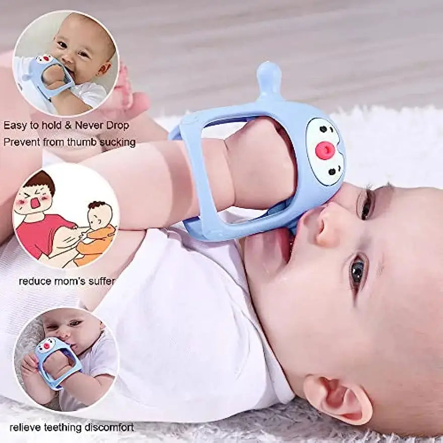 Never Drop Silicone Teether For Babies Wrist Attachment Pacifier And Teething Toy For Newborns And Infants