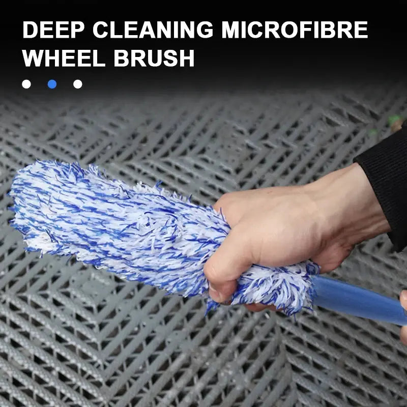 Seametal Portable Plush Car Wheel Hub Brush For Tires And Rims Gentle Microfiber Dirt Removal Tool