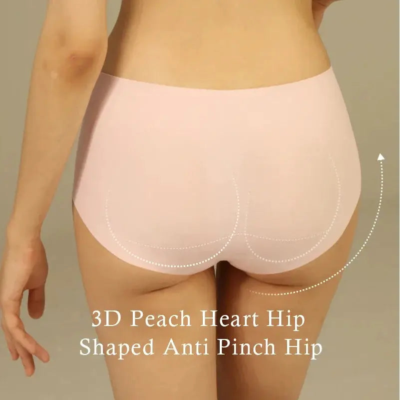SUJIIN women's cotton crotch panties, seamless antibacterial breathable pink