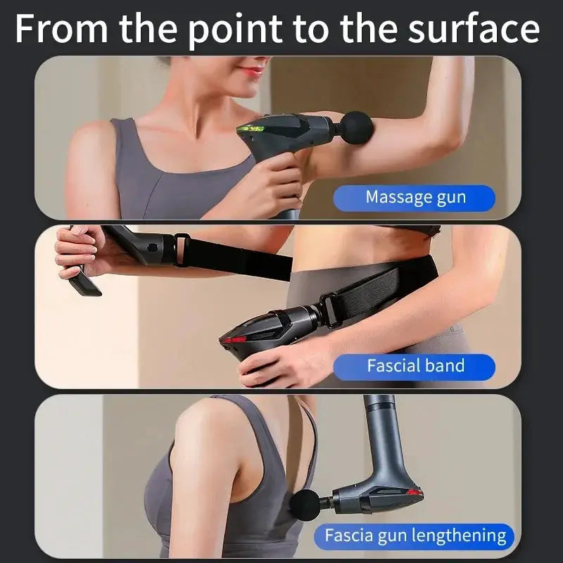 Simples Market massage gun 3-piece set with fascia band and long-handle extension
