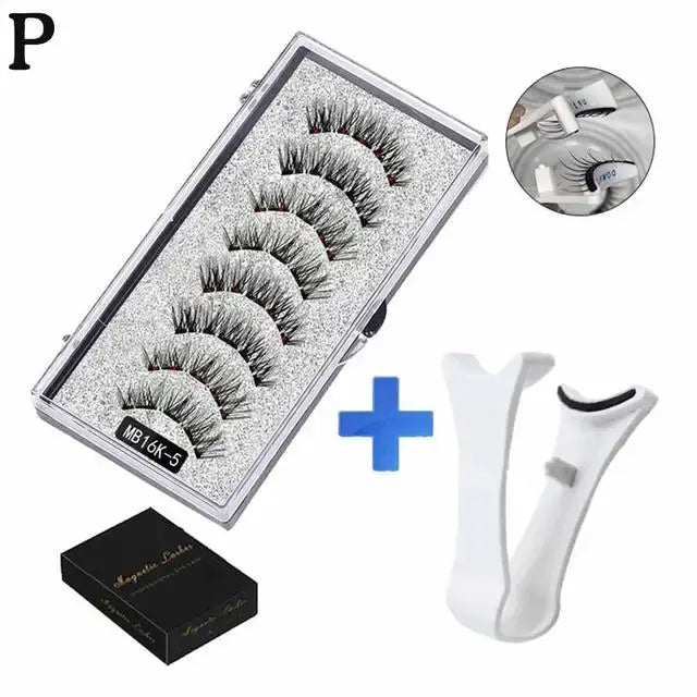 3D Natural Magnetic Eyelashes Set With Five Magnetic Lashes Reusable Handmade False Eyelashes Shipping Box