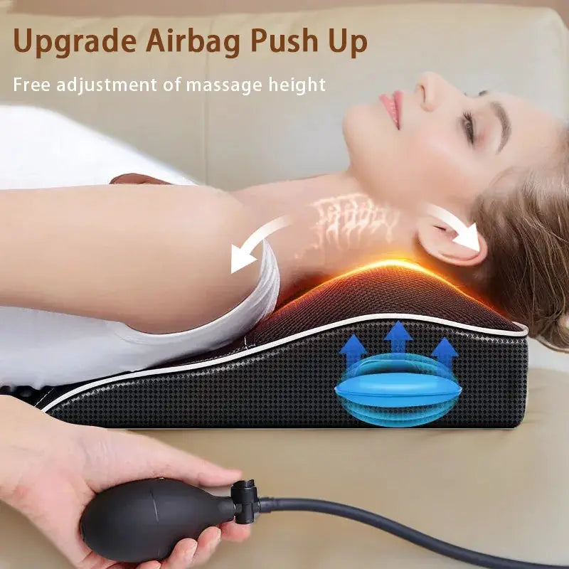 Simples Market electric cervical neck pillow massager with neck airbag traction, heating and vibrating Shiatsu