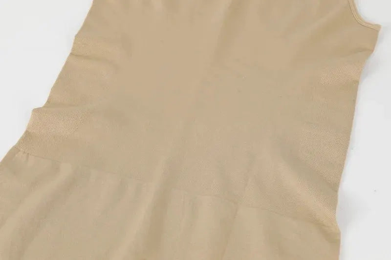 Men's full-body shaper sleeveless slimming vest in beige by Simples Market, seamless compression bodysuit