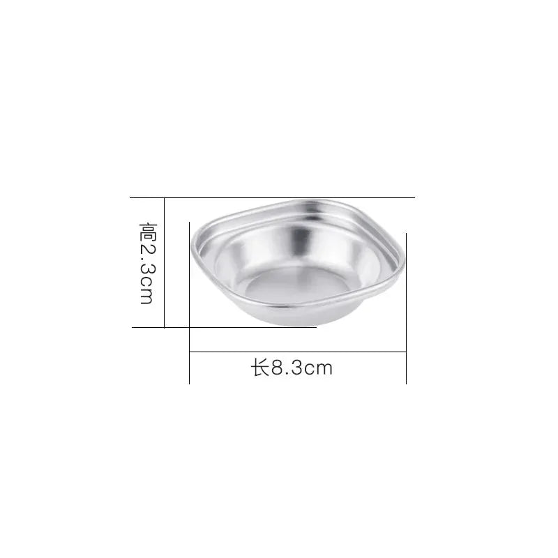 304 Stainless Steel Korean Style Dinner Plate And Gold Dipping Sauce Plate Barbecue Tableware Multi Functional Set