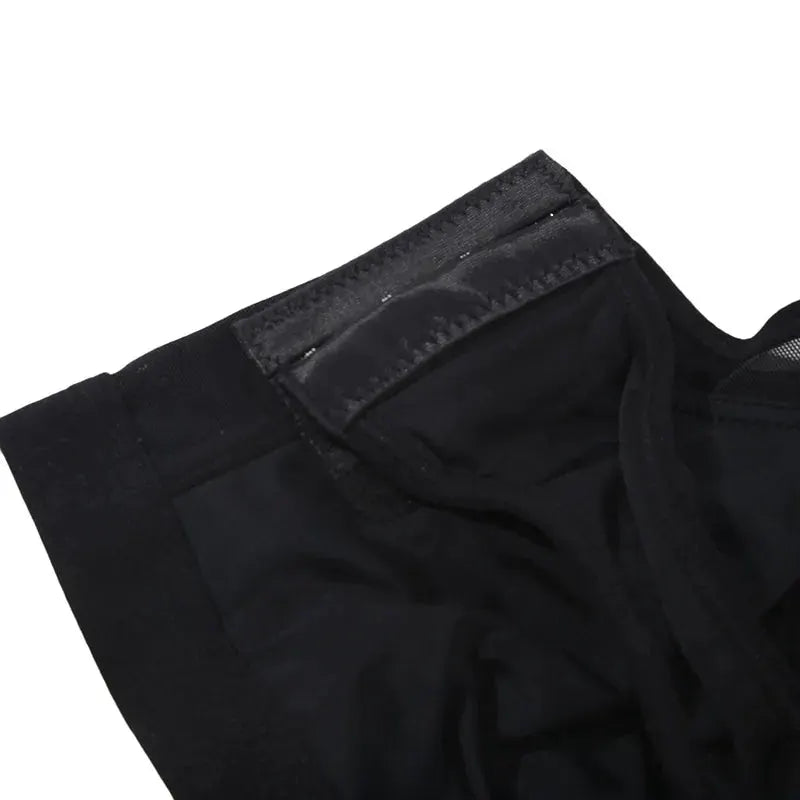 Post-surgery implant-stabilizer breast support bra in black by Simples Market