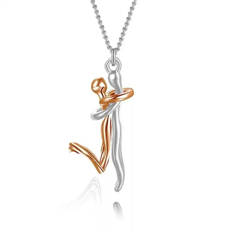 Two Tones Hug Necklace Detachable Mother And Child Pendant DIY Love Jewelry For Family And Special Occasions Gift