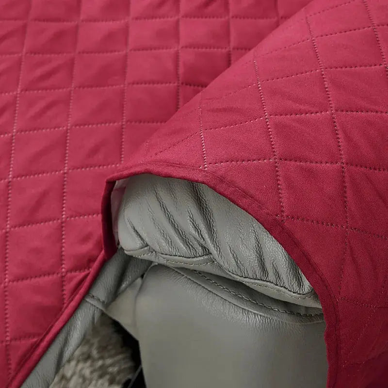 Anti-slip recliner chair cover, red quilted seat slipcover by Simples Market