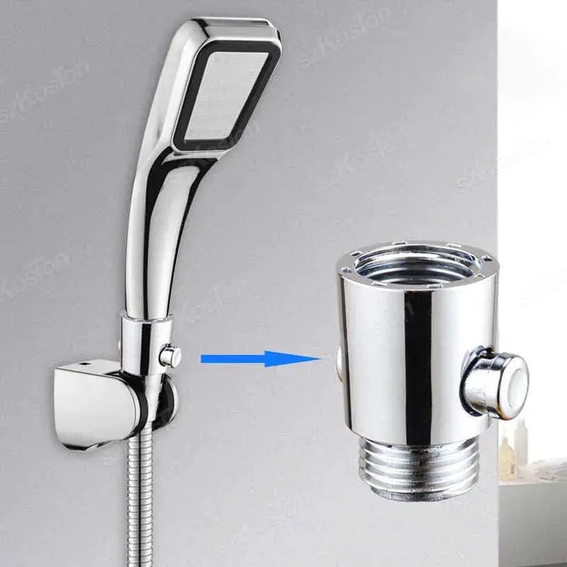 Shower head flow stop valve set, chrome finish, Simples Market bathroom shower accessories, two-piece
